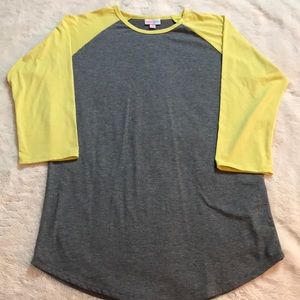 Lularoe M Randy, yellow with heather grey